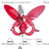 Mascara en cuerina roja de conejo
